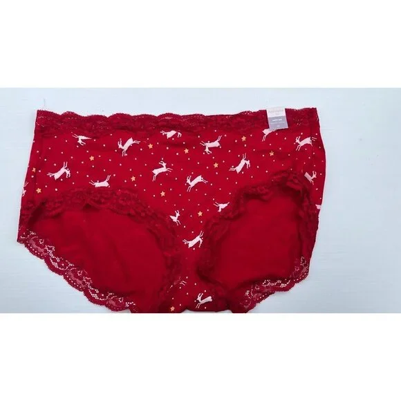 Ambrielle Women’s Bra 40B & Hipster Panty 1X Set Organic Cotton Deer Print - Picture 8 of 14